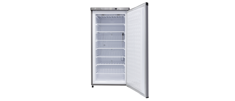 congélateur/réfrigérateur Evvoli vertical 1porte 8tiroirs 195 litres 2en1 gris evrfzu195s