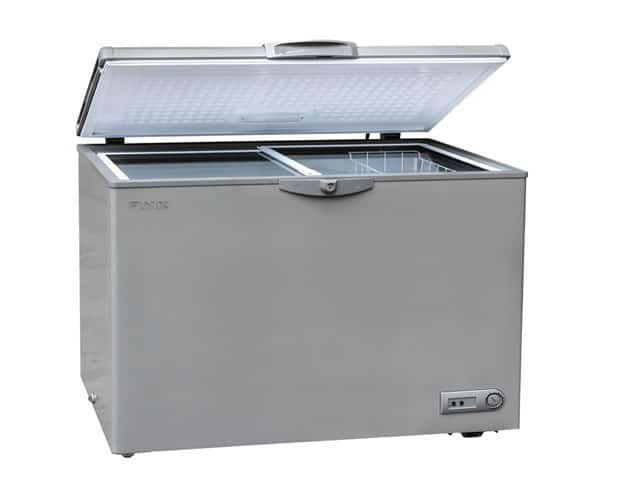 congélateur finix horizontal 400 litres gris fin400