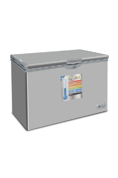 congélateur Smart Technology horizontal 400 litres avec vitre gris stcc-385