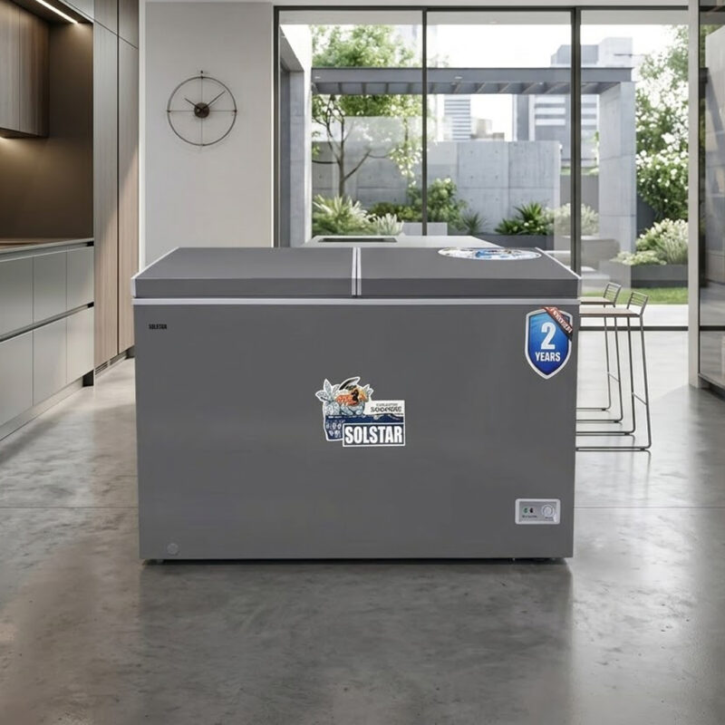 congélateur Solstar horizontal 600 litres gris cf579 ecdgslvss