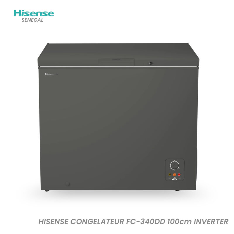 congélateur Hisense horizontal 340 litres inverter gris fc340dd
