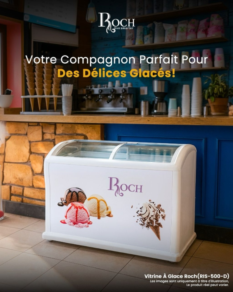 congélateur Roch horizontal 500 litres vitrine blanc ris500d