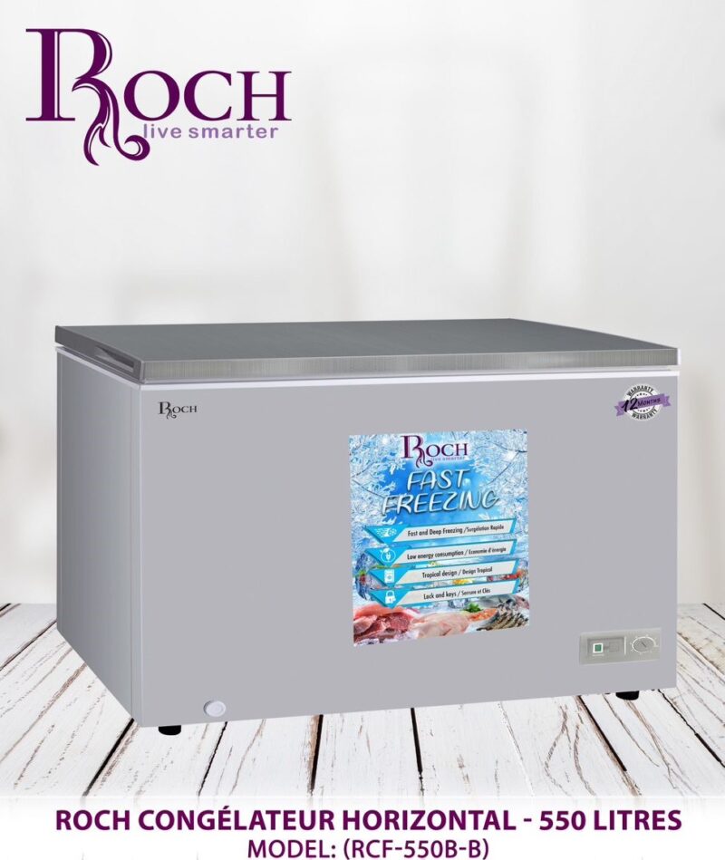 congélateur Roch horizontal 550 litres gris rcf550b
