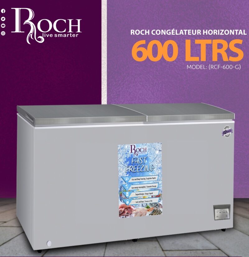 congélateur Roch horizontal 600 litres gris rcf600g