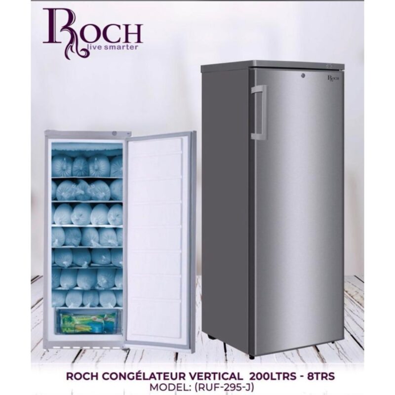 congélateur Roch vertical 8tiroirs plaque aluminium gris ruf295j