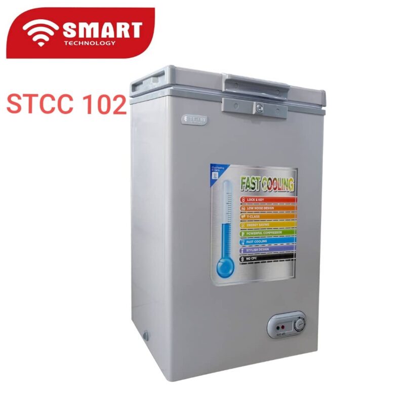 congélateur Smart Technology horizontal 102 litres gris stcc102