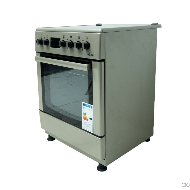 cuisinière Astech 4feux 60x60 electrique avec four elctrique Inox ck78plfoel