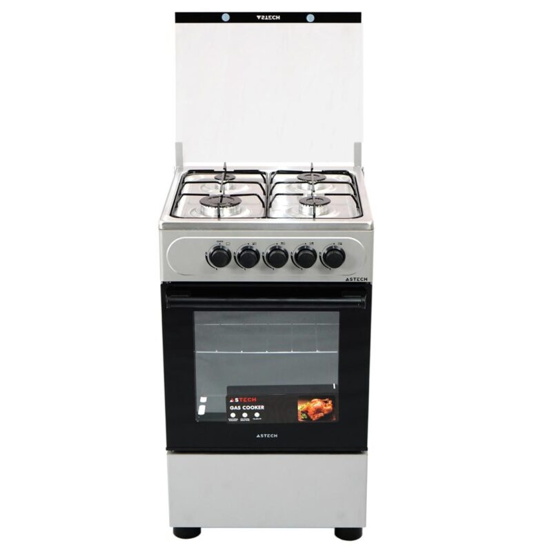 cuisinière Astech 4feux 50x50 a gaz gris csl50das1