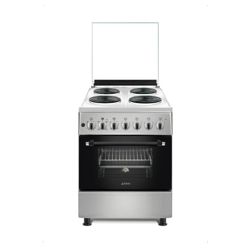 cuisinière Astech 4feux 60x60 electrique avec four electrique gris el04ele