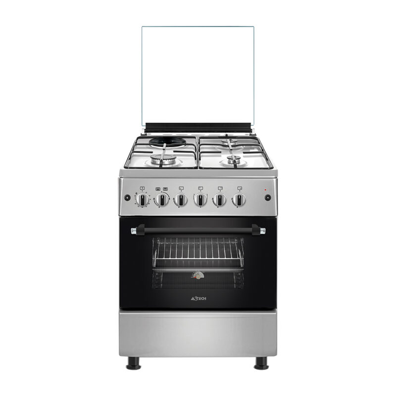 cuisinière Astech 4feux 60x60 3feux gaz 1feux electrique + four a gaz el31gel