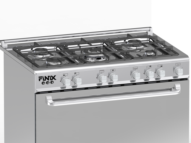 cuisinière finix 5feux 90x60 Inox g95ndm (62v12t2g1x)