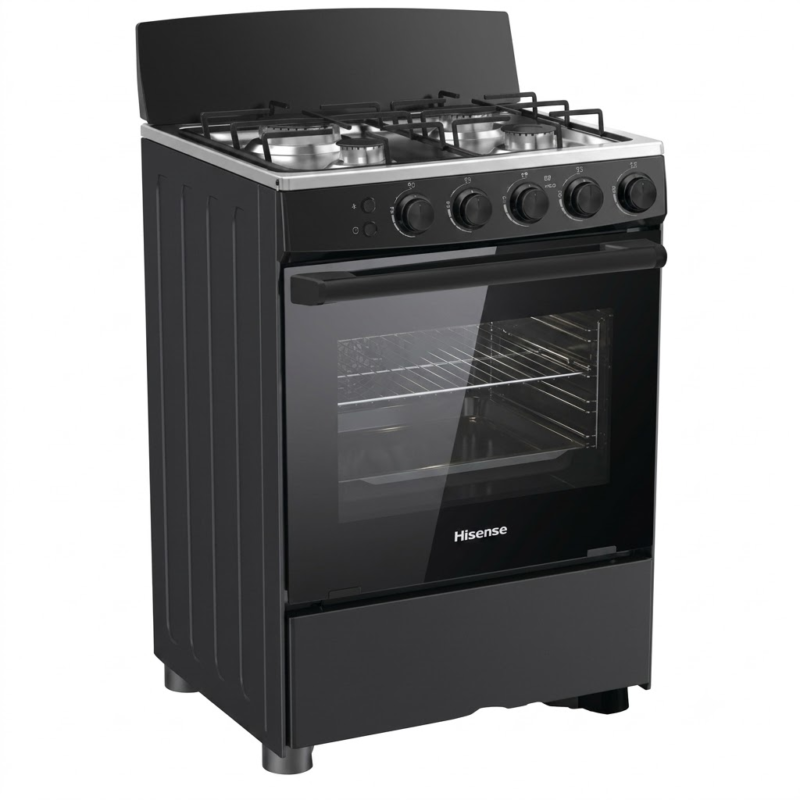 cuisinière Hisense 4feux 50x50 a gaz noir hfg50111b