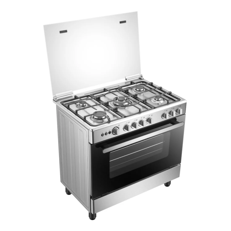 cuisinière Hisense 5feux 90x60 a gaz gris hfg90335rx
