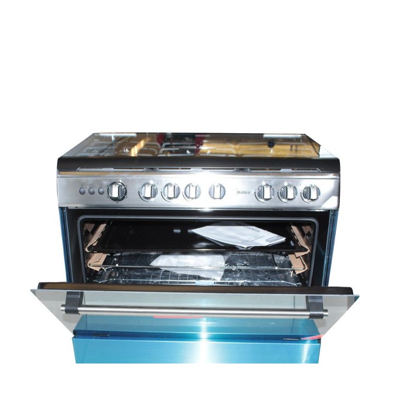 cuisinière Midea 5feux 90x60 a gaz Inox 90605g030