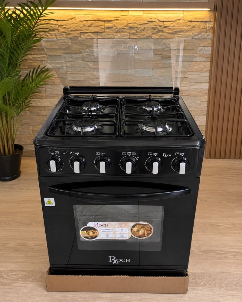 cuisinière Roch 4feux 60x60 full option noir rgc60g4gb