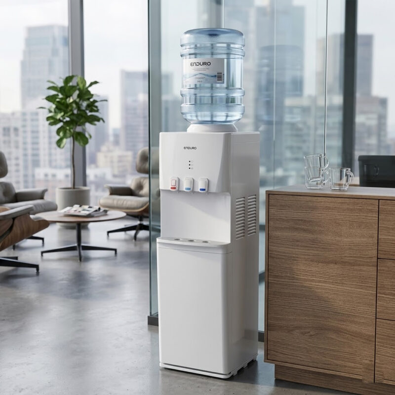 Fontaine Enduro 3robinets avec frigo noir Inox wd100hcab