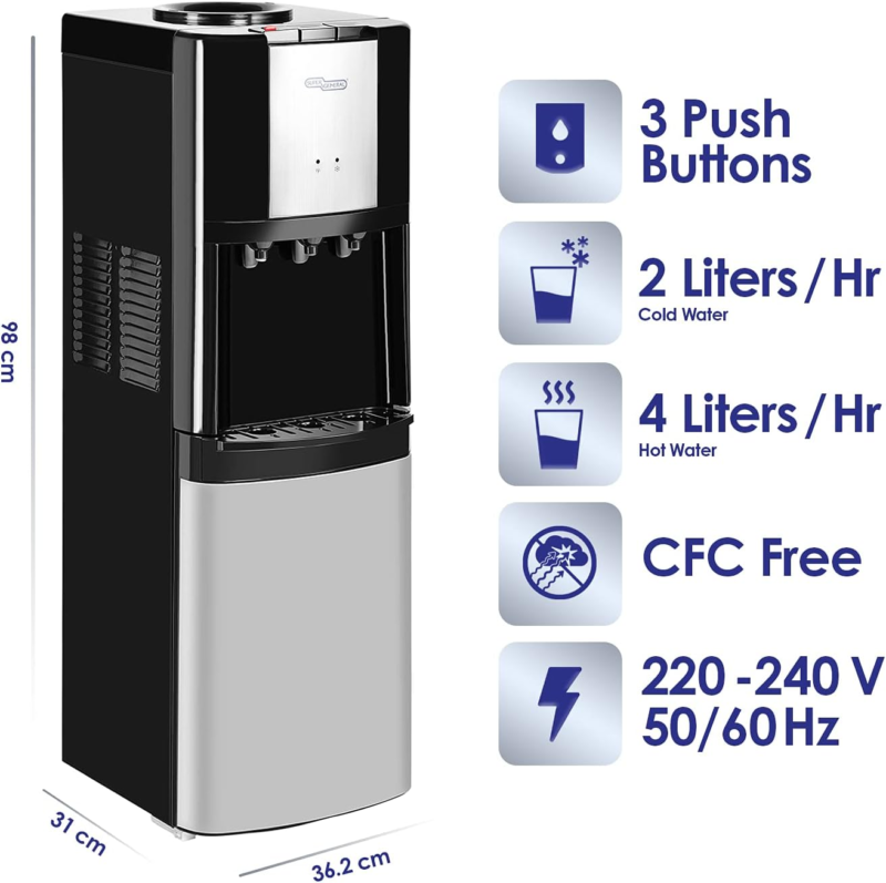 Fontaine Enduro 3robinets avec frigo blanc wd120frhca