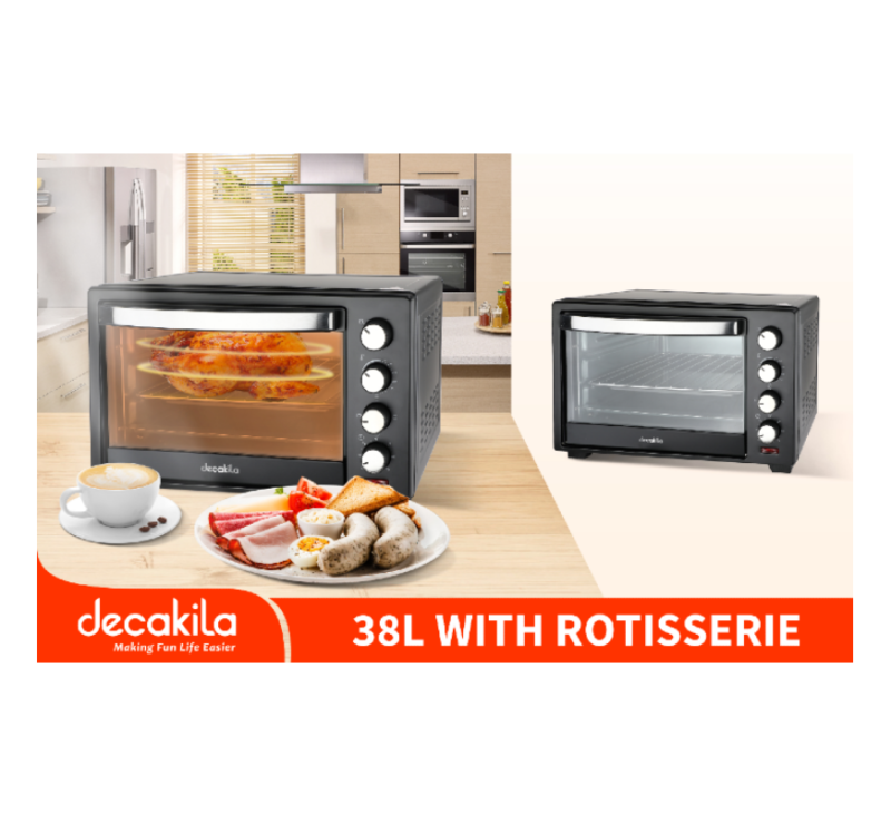 Mini four Decakila 38 litres electrique avec grille noir keev010b