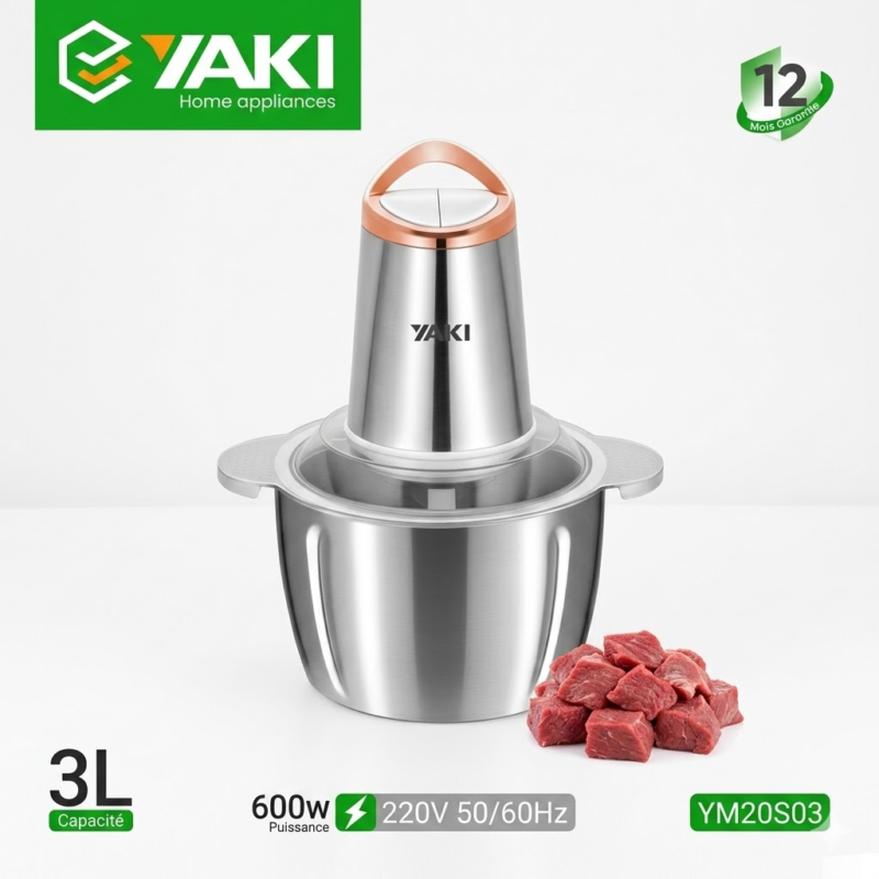 Hachoire a viande yaki 3 litres electrique ym30s03