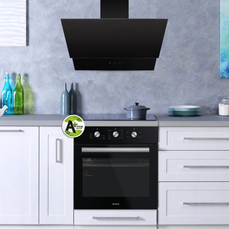 Hotte de cuisine luxell encastrable 60x60 noir da6835