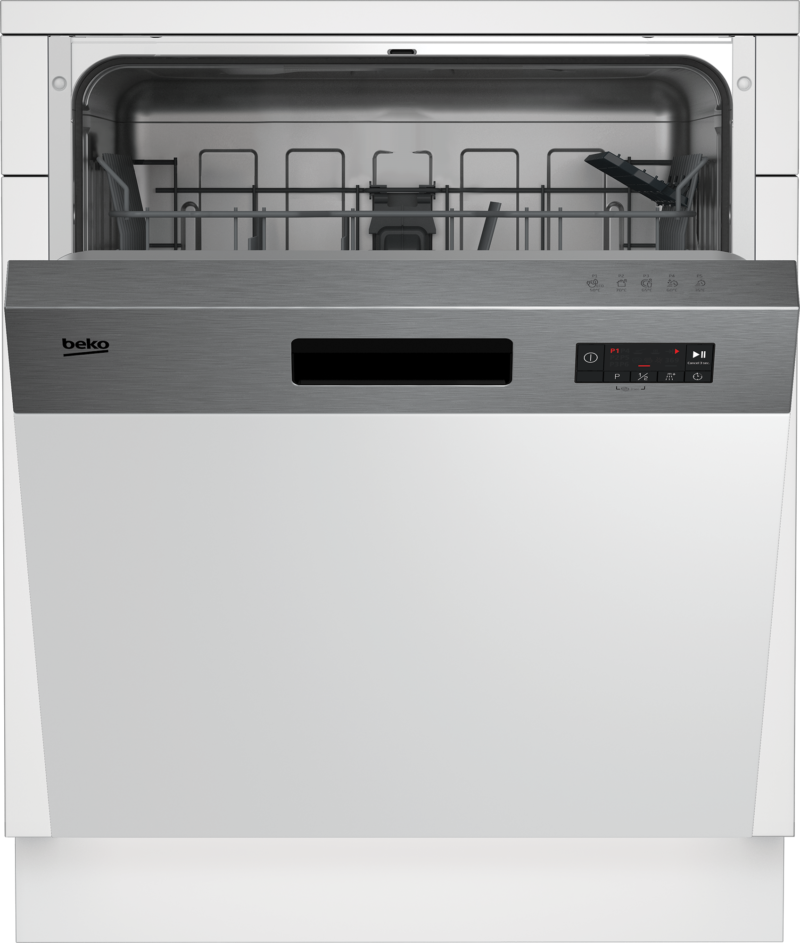 Lave vaisselle Beko semi encastrable 13 couverts a++ gris bdsn153e3x