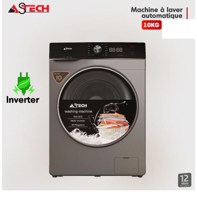 Machine à laver Astech 10 kg inverter gris mlv10fn1003lc/mlv10t1n10invln