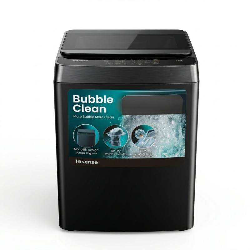 Machine à laver Hisense 9 kg top load noir wt3k9022ub