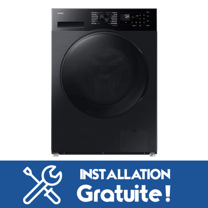 Machine à laver Samsung 11 kg/6 kg sechage noir wd11dg5b15bb/wd11db7b85gb + installation gratuite