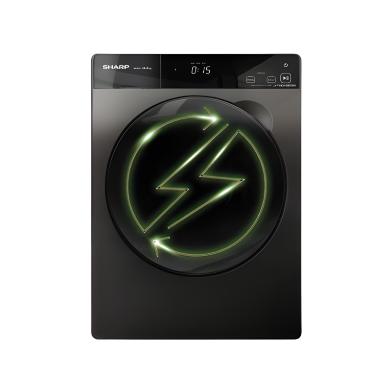 Machine à laver Sharp 12 kg pro inverter gris noir esfp1252kjzs