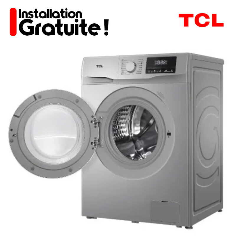 Machine à laver TCL 12 kg inverter front load gris p612flg + installation gratuite