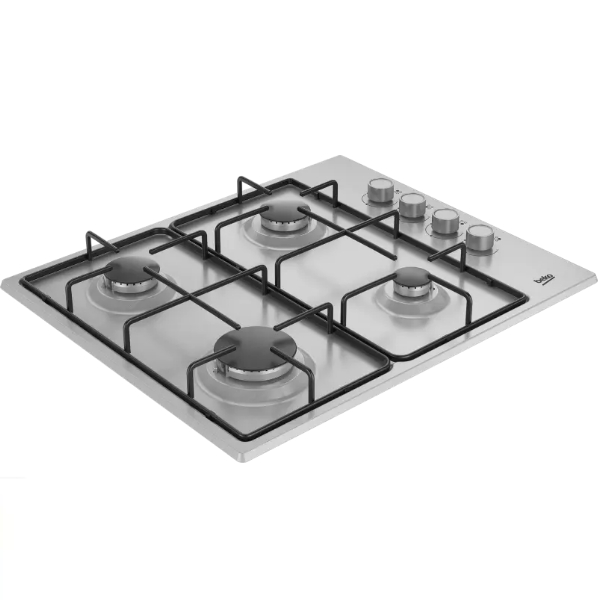Plaque encastrable Beko 4feux 60x60 a gaz Inox higg64123sxl