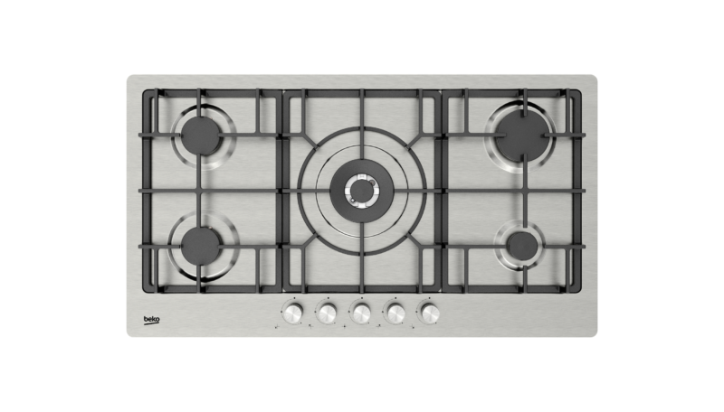 Plaque encastrable Beko 5feux 4f a gaz 1f electrique Inox himw95226sxel