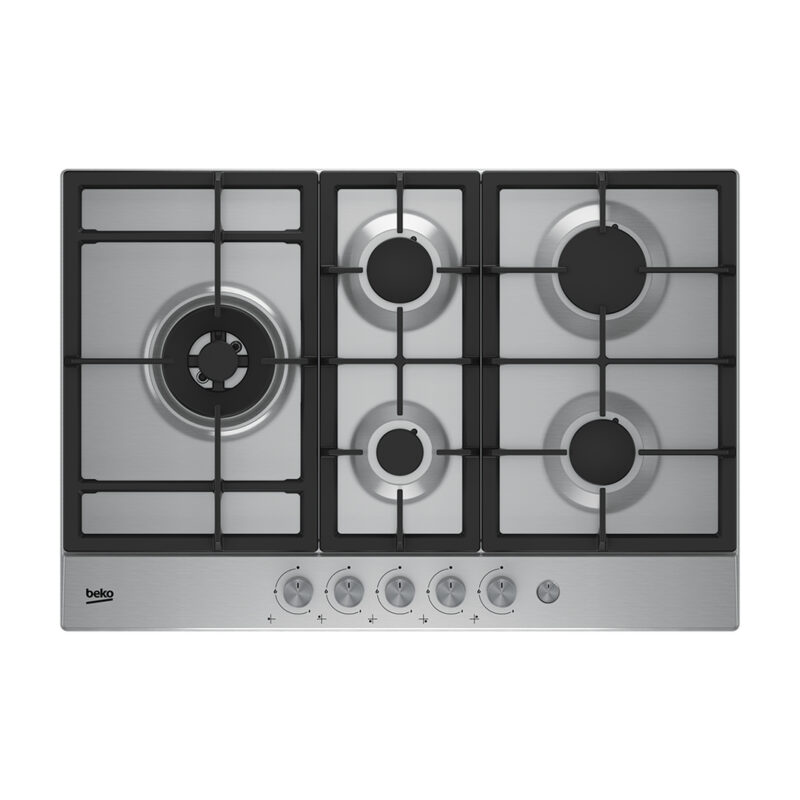 Plaque encastrable Beko 5feux 90x60 a gaz Inox hial75235sx