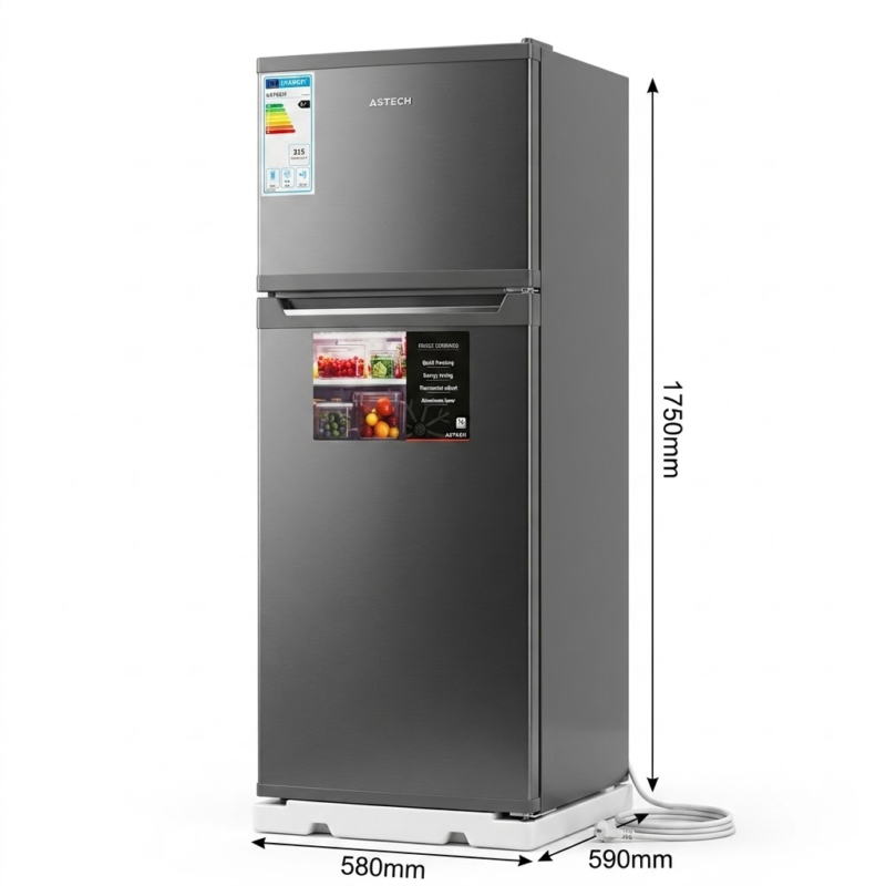 réfrigérateur Astech 2portes gm gris fp270og
