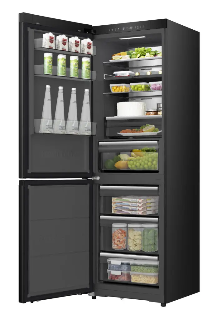 réfrigérateur Hisense combine 3tiroirs 370 litres No Frost inverter noir rb5k330gsfe