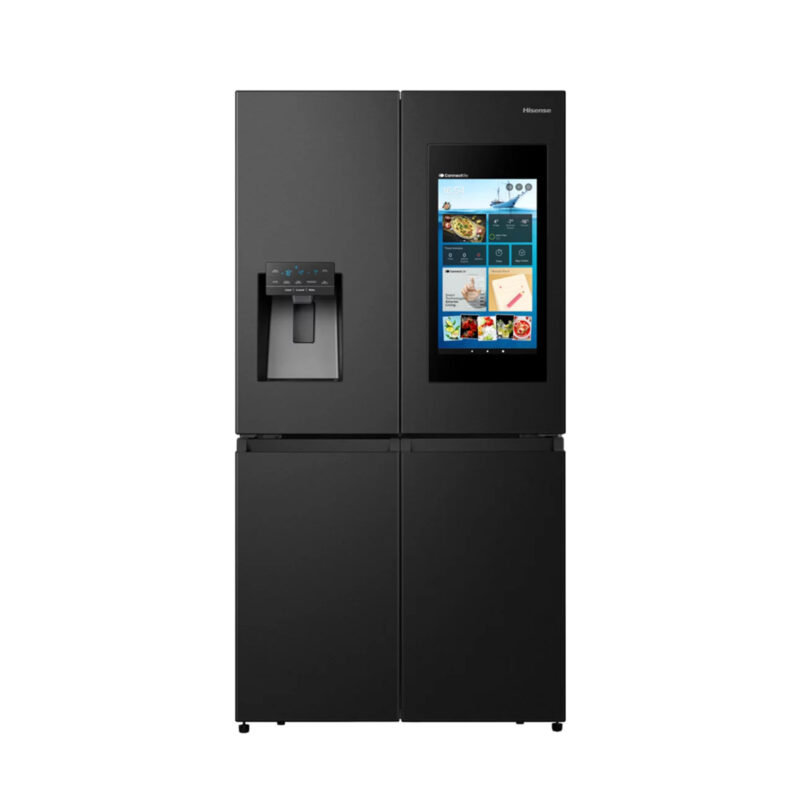 réfrigérateur Hisense side by side 4portes 522l avec fontaine + ecran noir Wi-Fi rc68wc4sb