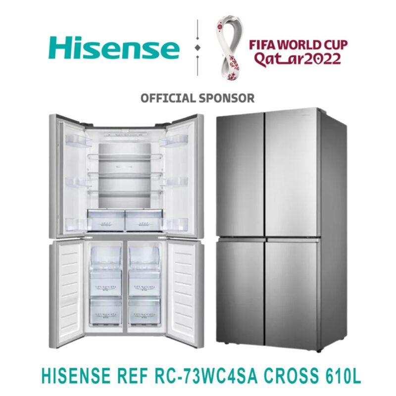 réfrigérateur Hisense side by side 4portes 500 litres cross rc73wc4sa
