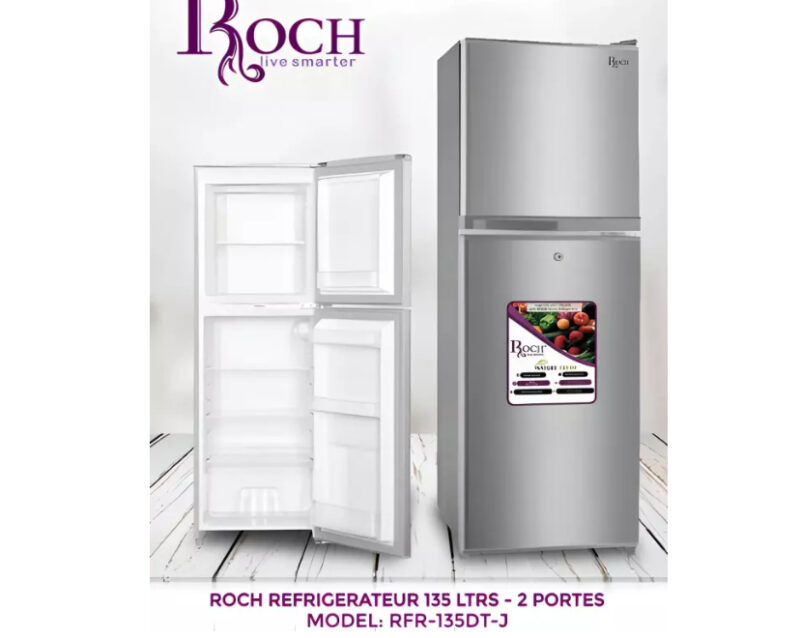 réfrigérateur Roch 2portes 135 litres gris rfr135dtj