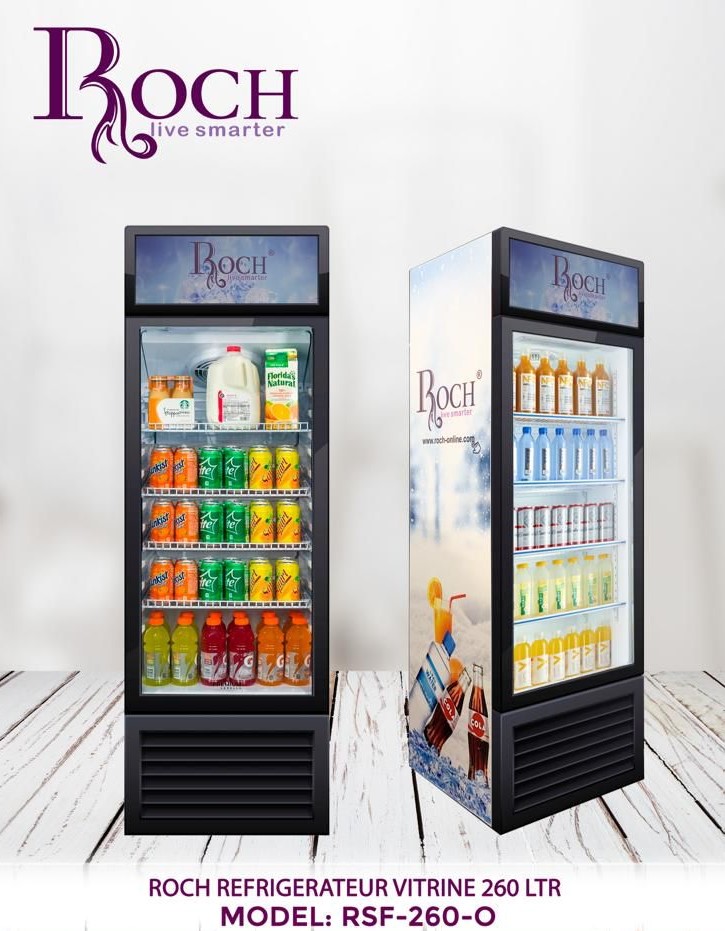 réfrigérateur Roch vertical 1porte 260 litres vitrine rsf260o