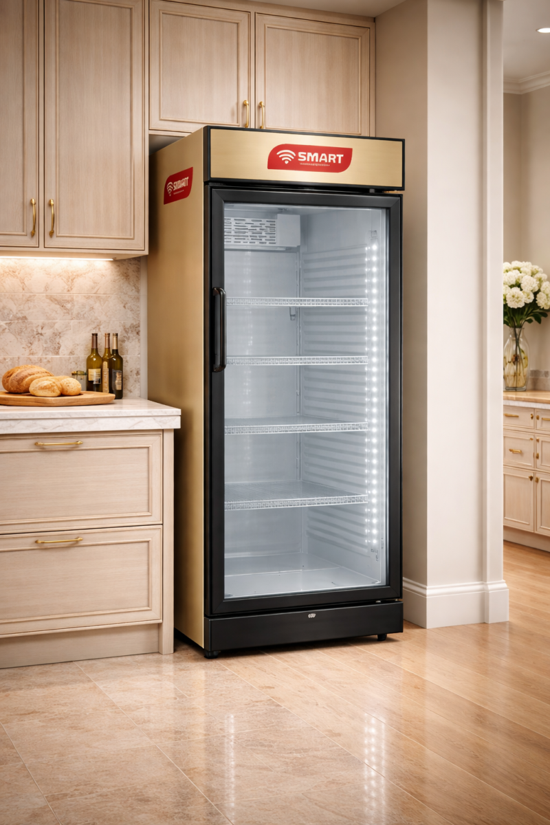 réfrigérateur Smart Technology vertical vitrine 1porte 380 litres stcdv890