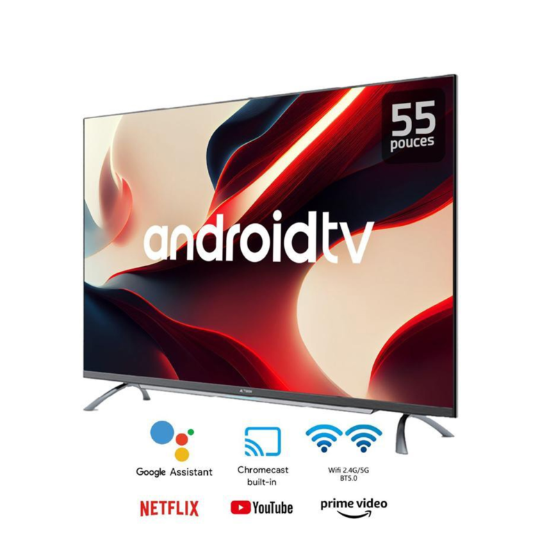 Téléviseur Astech 55 " QLED Smart Android + soundbar 4K 55gx350qd