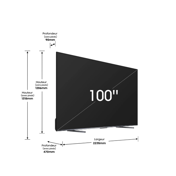 Téléviseur Hisense 100 " Smart vida uled quantum dot 4K 100u7k