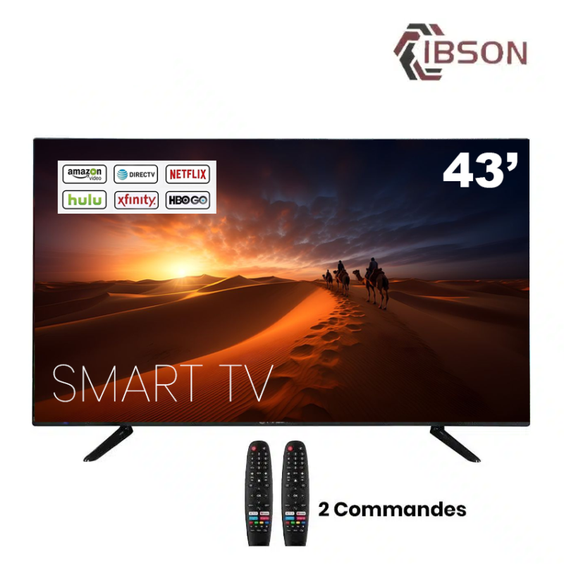 Téléviseur Ibson 43 " Smart + 2 telecommandes + voice controle ib0043fu1v/ib0043f25v