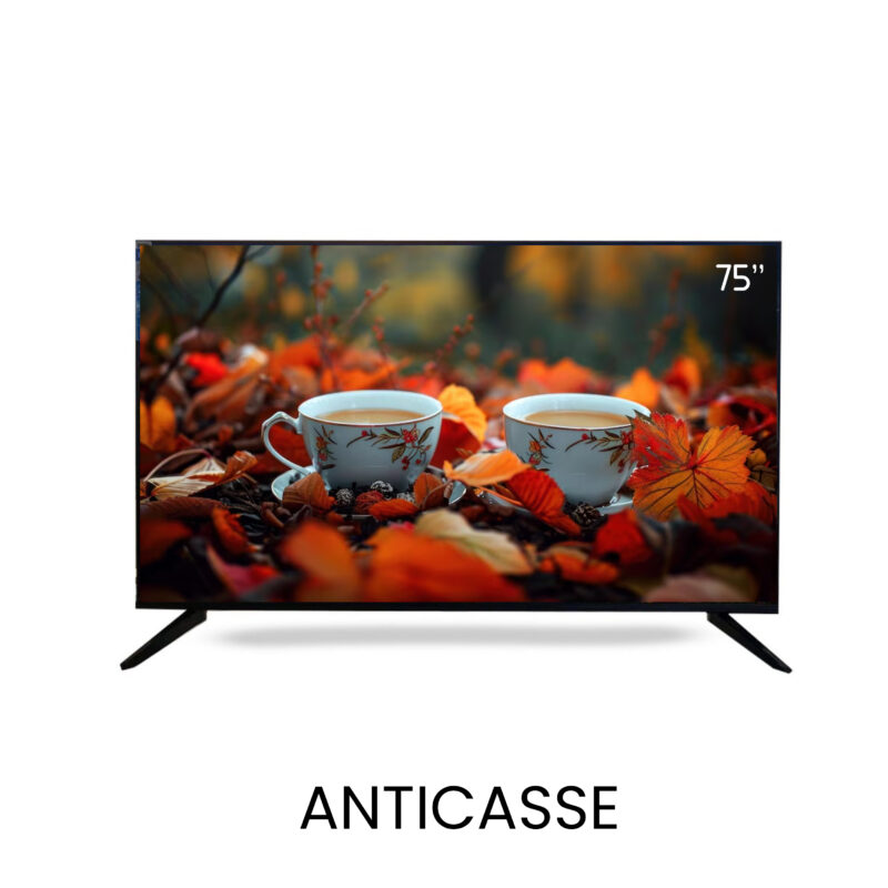 Téléviseur Wiwlil 75 " Smart Android 4K ultra HD anticasse