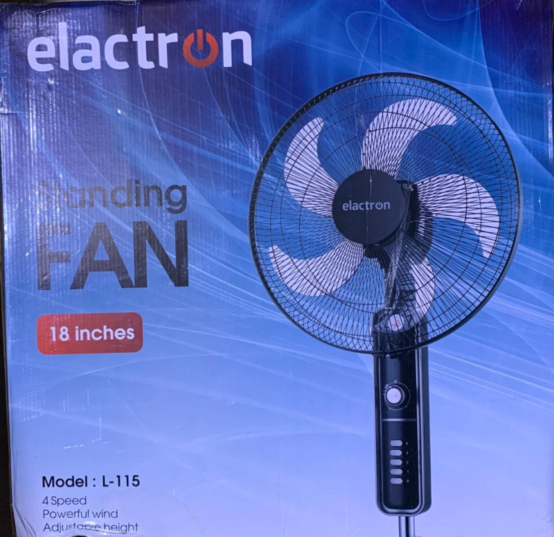Ventilateur Elactron 18′ sur pied avec telecommande noir l96