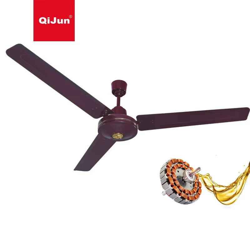 Ventilateur regal 56 " plafonnier 3 helivhes metal marron rdf56
