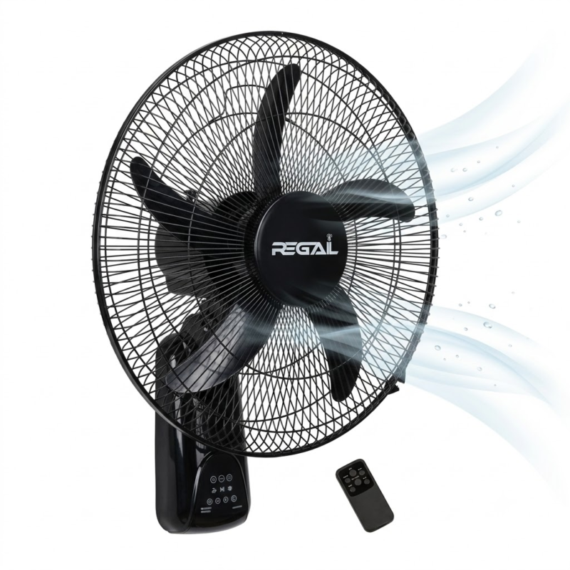 Ventilateur regal 16 " mural avec commande noir r165wf
